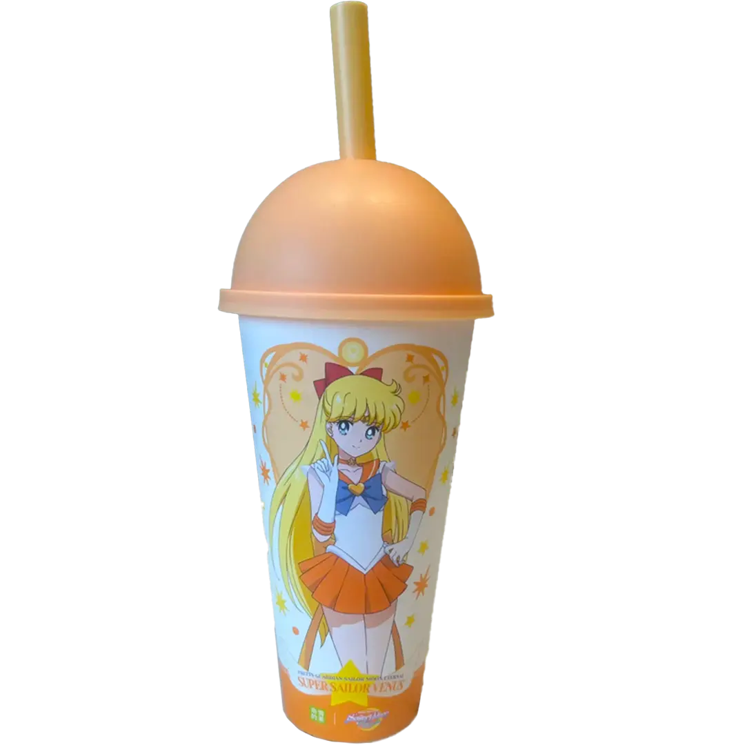 Vaso Sailor Venus (Sailor Moon) | con tapa y bombilla | 475 ml